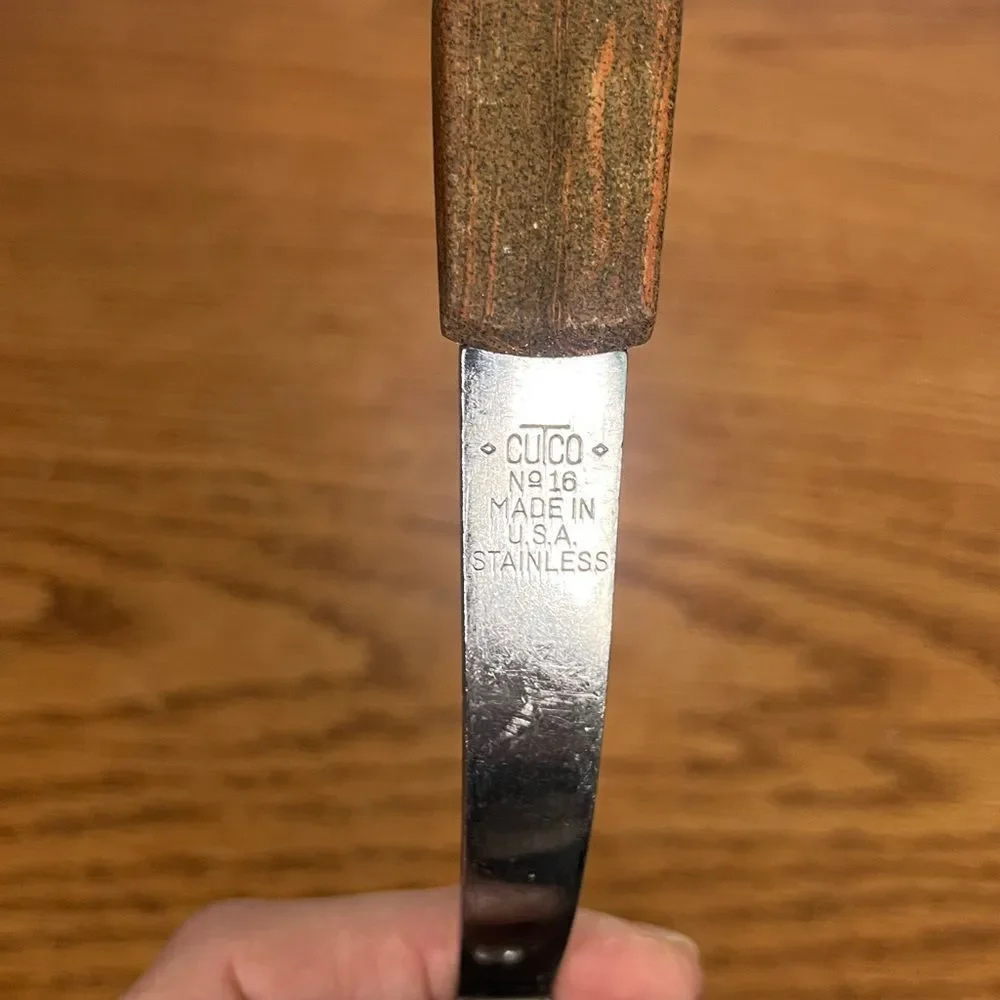Cutco No.16 Stainless Steel Turner Spatula Marbled Brown Handle Vintage USA